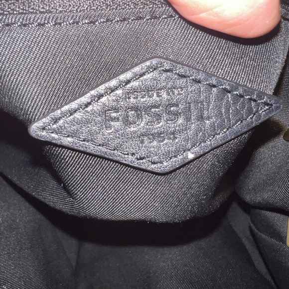 Fossil black printed hobo bag leather canvas - Picture 3 of 13